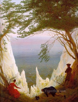 風景 Painting - リューゲン島の白亜の崖 ロマンチックな風景 カスパール・ダーヴィッド・フリードリヒ山